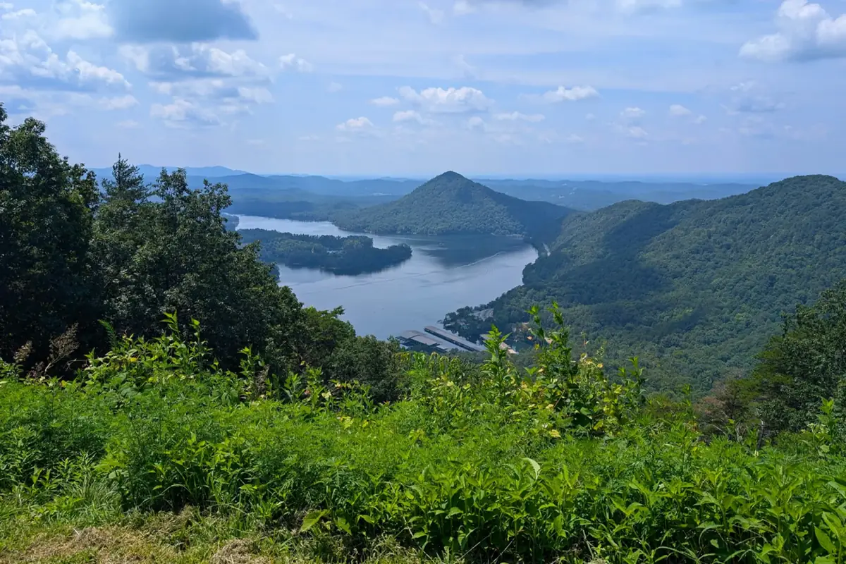 Cherokee Lake winding through the forested mountains of East Tennessee