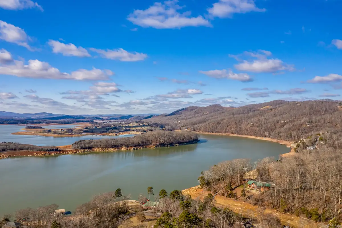 Cherokee Lake and forested shoreline near Mooresburg in Hawkins County, Tennessee